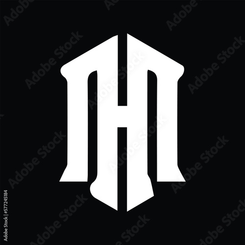 MH HM Logo Design, Creative Minimal Letter HM MH Monogram