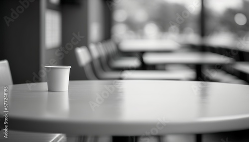 Minimalism Board Empty Table Top  White cafe  Minimalist Tabletop Created with Generative AI technology