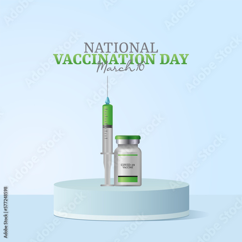 vector graphic of national vaccination day good for national vaccination day celebration. flat design. flyer design.flat illustration.