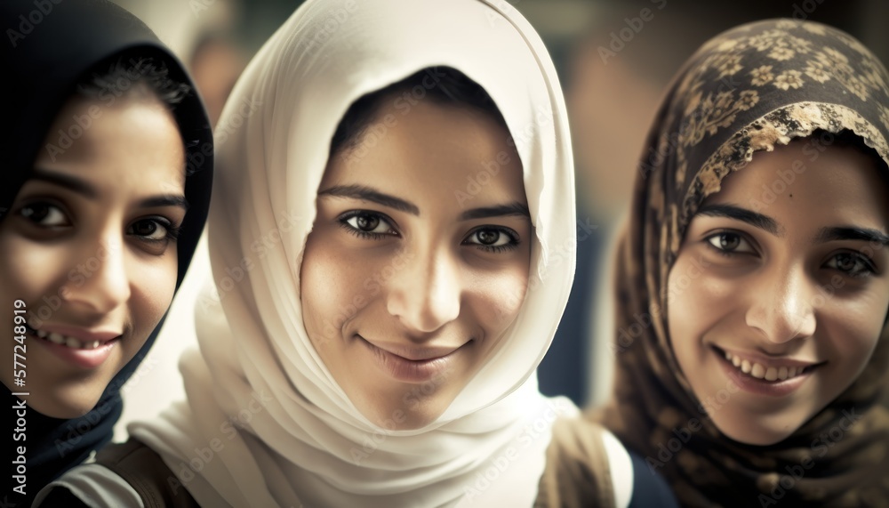 Group of Diverse and Empowered Middle Eastern Youth Female High School Students Working Together in Student Government : Power of Collaboration in Clubs, Sports Teams (generative AI) Group of Diverse and Empowered Middle Eastern Youth Female High School Students Working Together in Student Government : Power of Collaboration in Clubs, Sports Teams (generative AI)