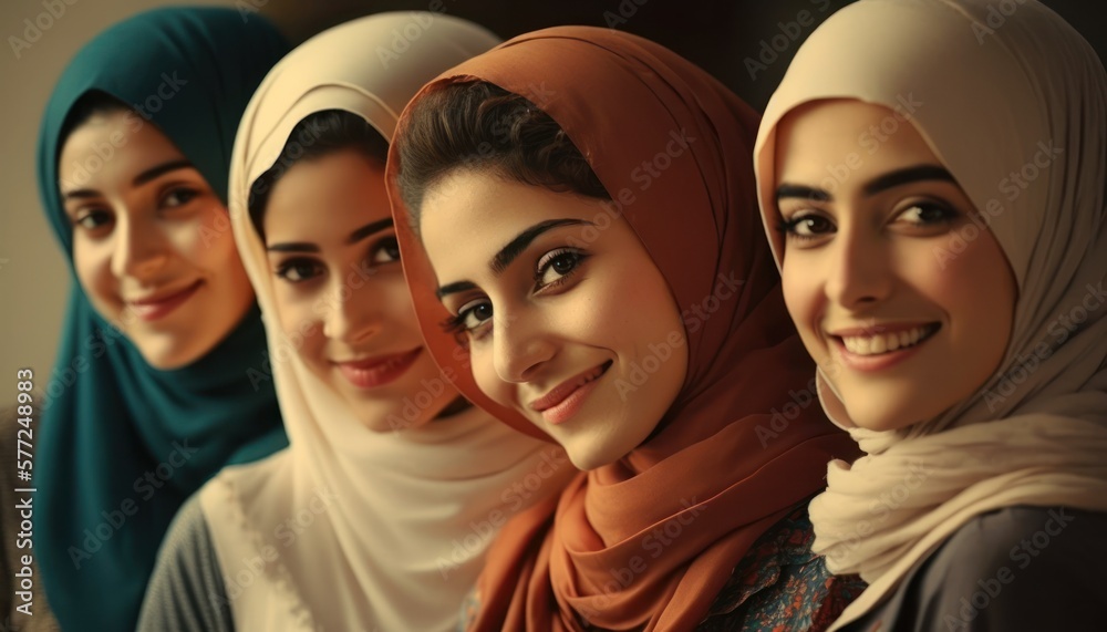 Group of Diverse and Empowered Middle Eastern Youth Female High School Students Working Together in Visual Arts : Power of Collaboration in Clubs, Sports Teams (generative AI) Group of Diverse and Empowered Middle Eastern Youth Female High School Students Working Together in Visual Arts : Power of Collaboration in Clubs, Sports Teams (generative AI)