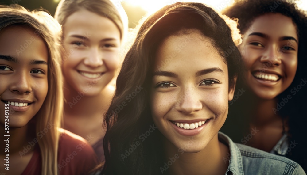 Group of Diverse and Empowered Multiracial Youth Female High School Students Working Together in Community Service Club : Power of Collaboration in Clubs, Sports Teams (generative AI) Group of Diverse and Empowered Multiracial Youth Female High School Students Working Together in Community Service Club : Power of Collaboration in Clubs, Sports Teams (generative AI)