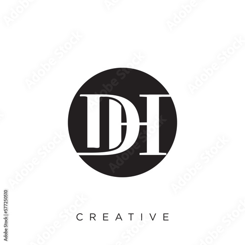 dh logo design vector luxury premium icon 