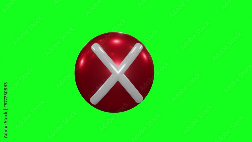 3d Animation of cancel cross in red and white on a green background. Finger presses the cross sign button. 4k prohibition sign 3d Animation of cancel cross in red and white on a green background. Finger presses the cross sign button. 4k prohibition sign