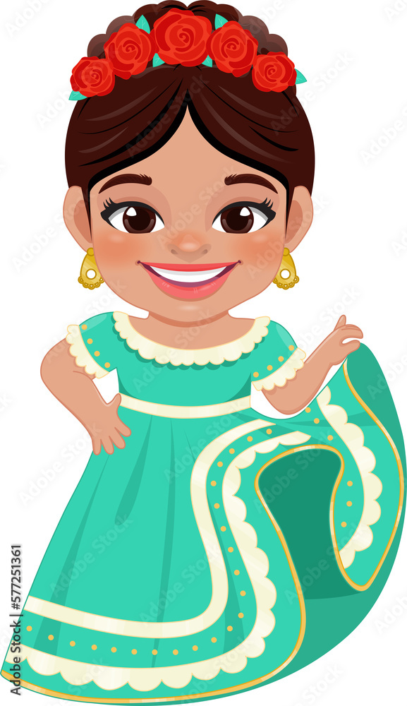 Cute girl in mexican folk outfit and Mariachi Dancer for celebrating Cinco de Mayo festival cartoon PNG Cute girl in mexican folk outfit and Mariachi Dancer for celebrating Cinco de Mayo festival cartoon PNG