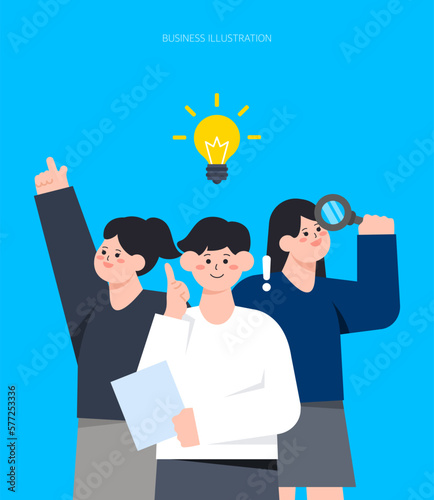 Cooperative Harmony Business Person Illustration 
