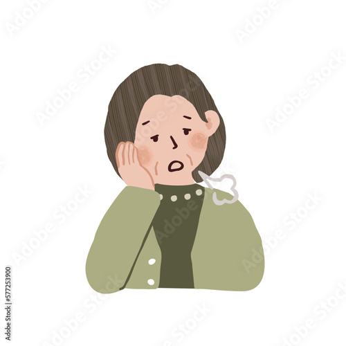 ため息をつく女性