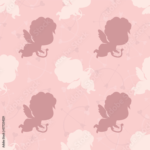 Valentines Day Colorful Seamless Pattern Textile Wallpaper. Template for 14 February Holiday Background.