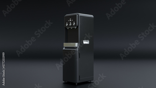 Foto Front perspective view water dispenser on the black background premium photo 3d