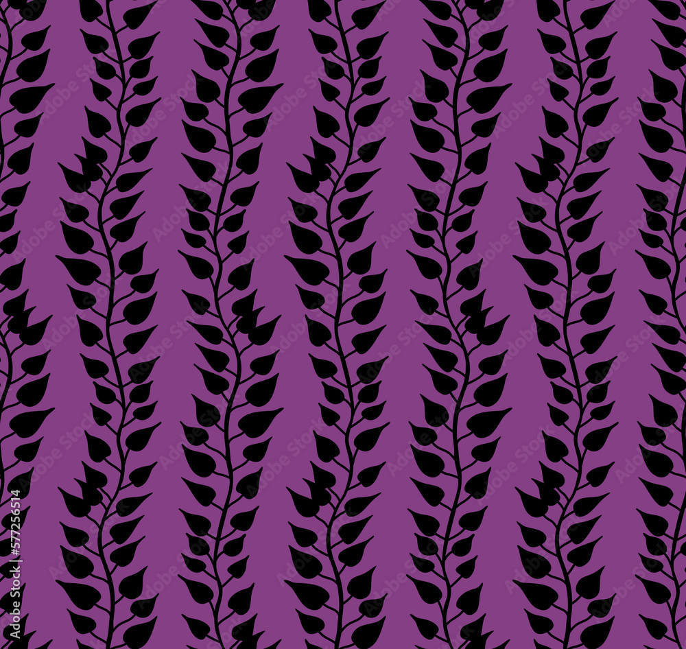 Seamless ivy pattern, floral linear print.