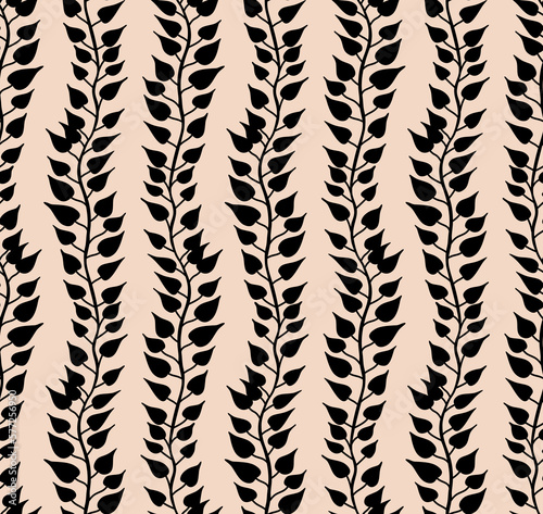Seamless ivy pattern, floral linear print.
