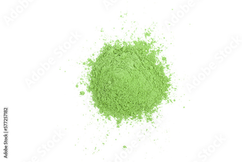 Green matcha tea powder on png. 