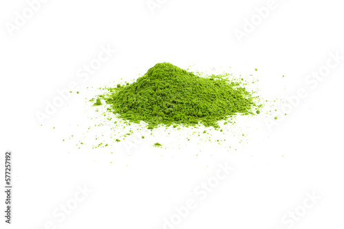 Green matcha tea powder on png. 