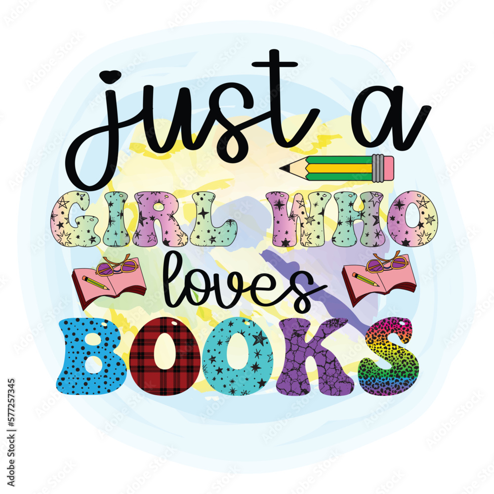 Fototapeta premium Book Lover Craft Sublimation Design