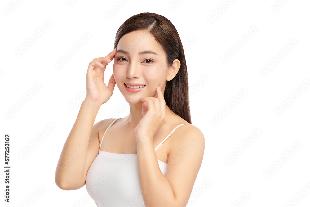 Beautiful young asian woman with clean fresh skin on white background, Face care, Facial treatment, Cosmetology, beauty and spa, Asian women portrait. Beautiful young asian woman with clean fresh skin on white background, Face care, Facial treatment, Cosmetology, beauty and spa, Asian women portrait.