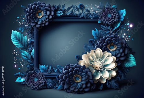 Floral frame illustration with copy space. 