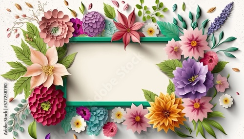 Floral frame illustration with copy space. 