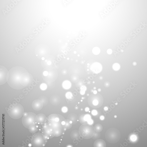 Fototapeta Naklejka Na Ścianę i Meble -  silver background bokeh bling snow flake confetti