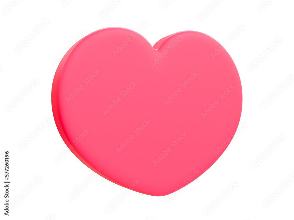 3d minimal romantic  relationship. pink heart icon. 3d illustration.