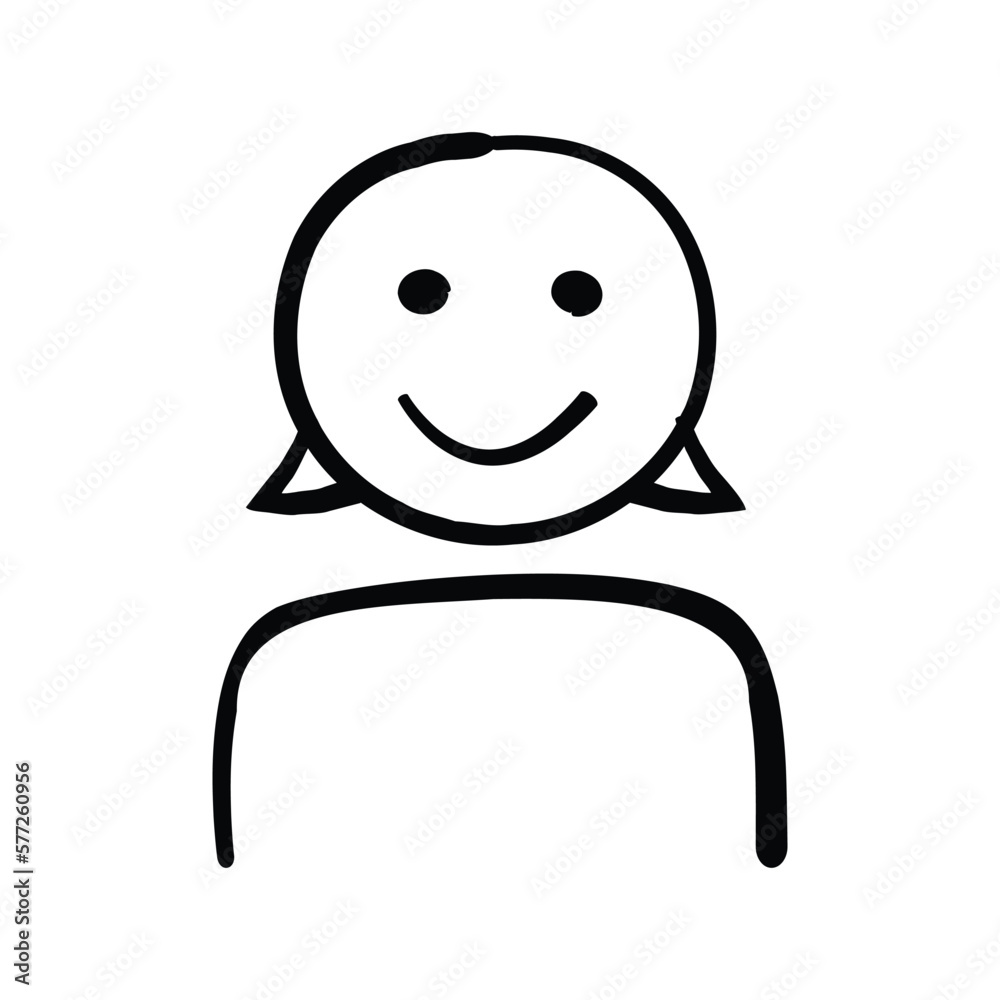 Woman doodle icon vector graphic illustration