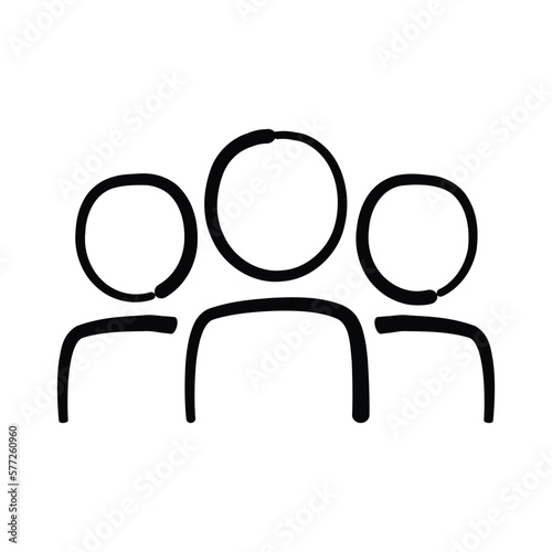 Group of people doodle icon vector graphic illustration
