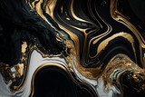 Acrylic texture with marble pattern black and gold colour