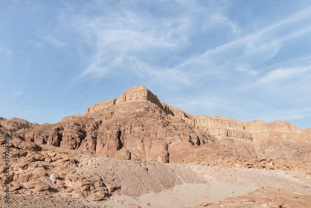 Fantastically  beautiful landscape in the national park Timna, near the city of Eilat, in southern Israel