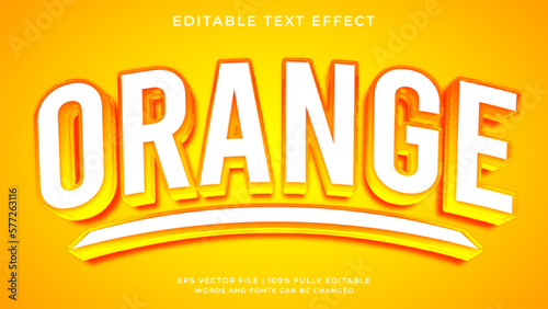 Fresh orange 3D editable text effect