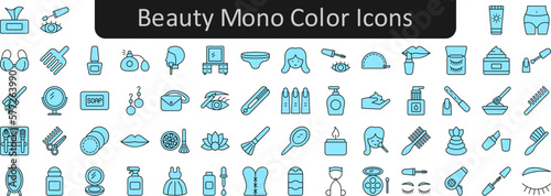 Beauty mono color icons set. Web icon set. Website set icon vector.
