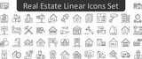 Real estate linear vector icon set collection