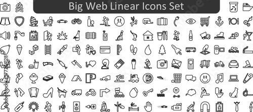 Universe linear icons set. Web icon set. Website set icon vector.