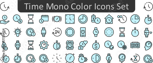 Time mono color icons set. Web icon set. Website set icon vector. photo