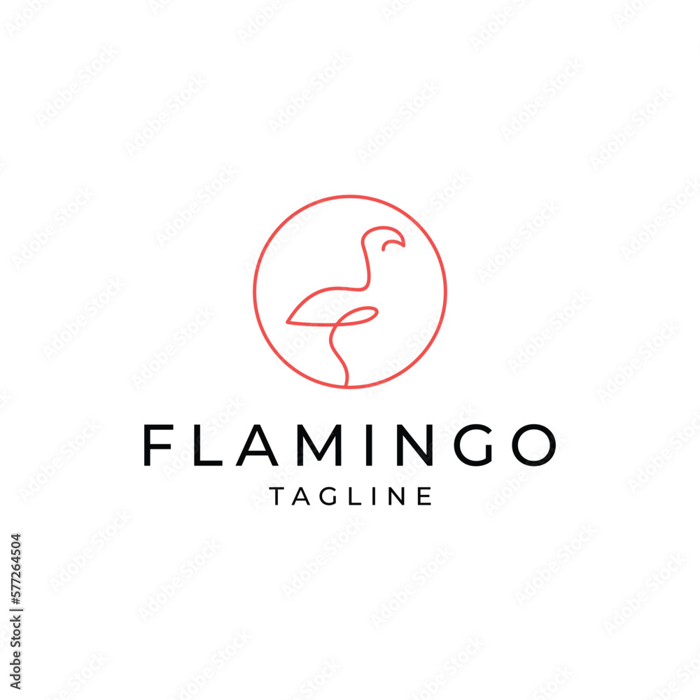Flamingo logo icon design template flat Flamingo logo icon design template flat