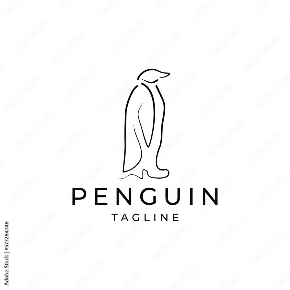 Obraz premium Penguin logo design icon template