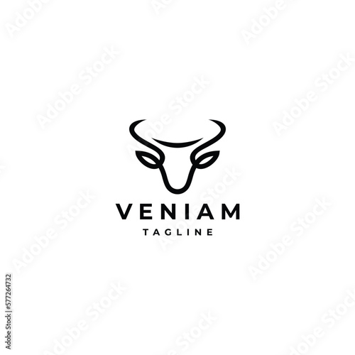 Bull head logo vector icon design template