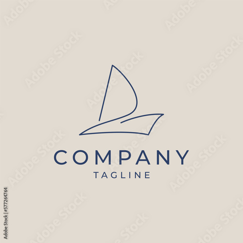 Sailboat logo design Vector template
