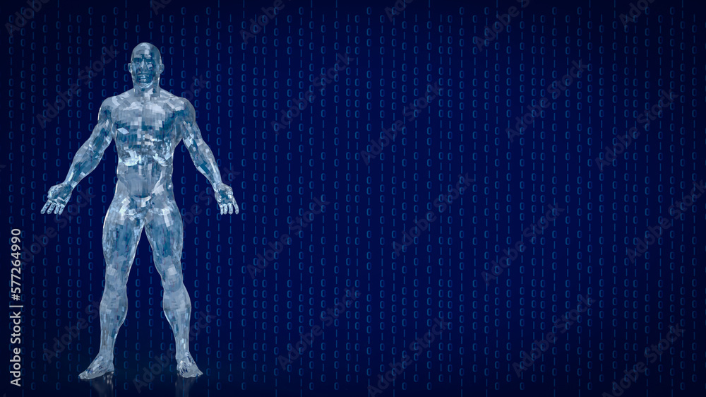 The human and digital background for sci or technology concept 3d rendering The human and digital background for sci or technology concept 3d rendering
