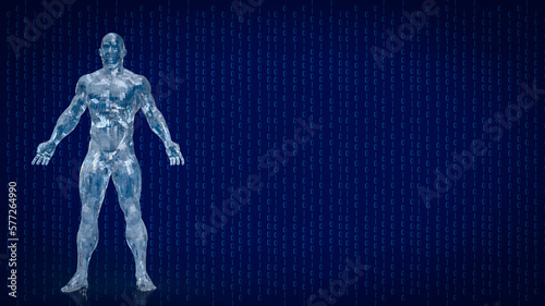 The human and digital background for sci or technology concept 3d rendering © niphon