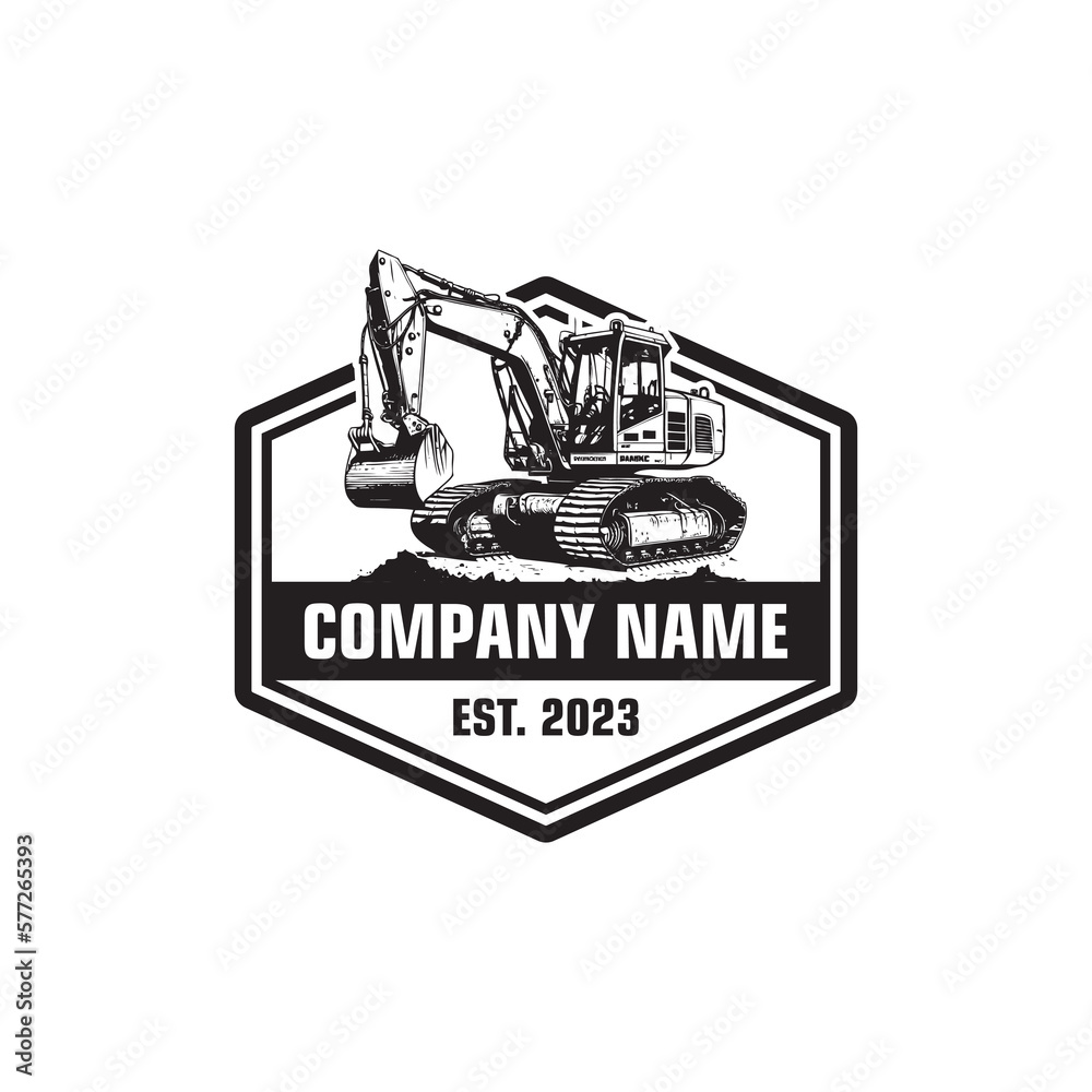 Fototapeta premium excavators logo , bulldozer logo vector