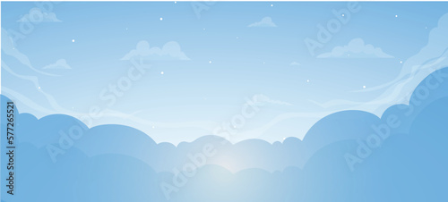 blue clear sky background  Clean Sky  2d Cartoon  Anime style background   fluffy clouds  weather  summer season outdoor- light background 