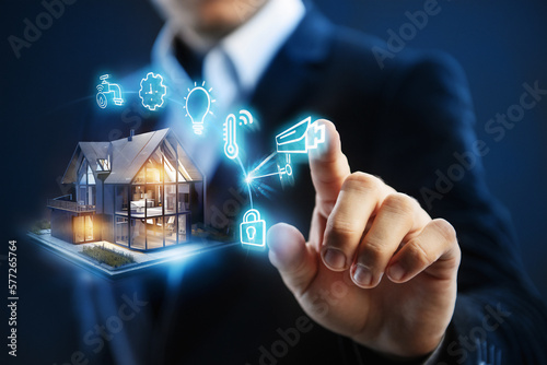 Smart home concept. Remote control and home management