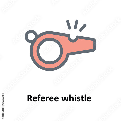 Referee whistle  Vector Fill Outline Icons. Simple stock illustration stock