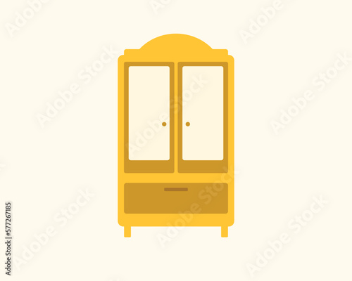 Wooden wardrobe flat vector design for furniture relate illustration