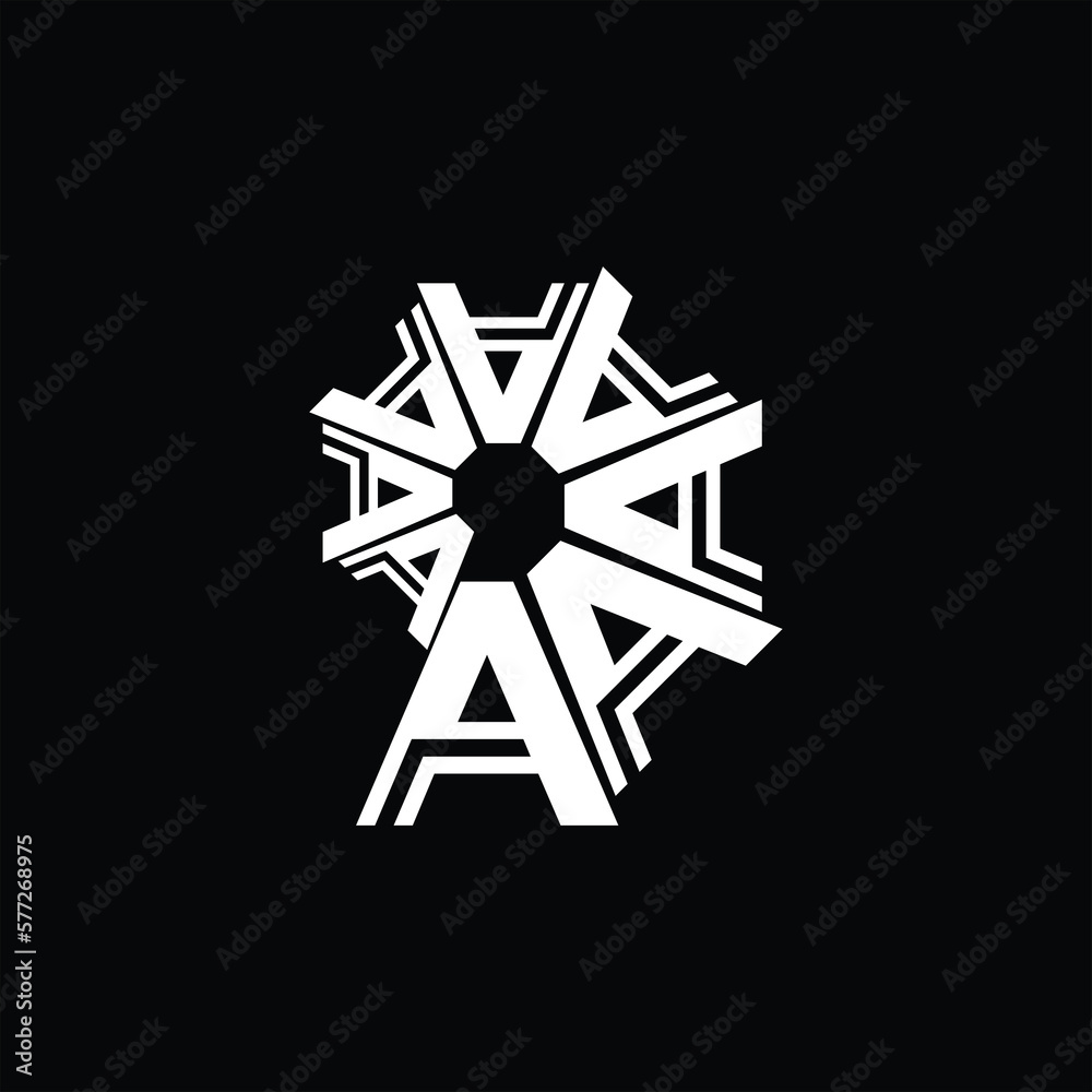 letter a with round icon logo illustration template letter a with round icon logo illustration template