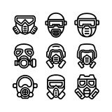 gas mask icon or logo isolated sign symbol vector illustration - high quality black style vector icons
