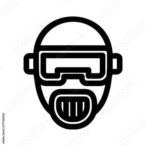 gas mask icon or logo isolated sign symbol vector illustration - high quality black style vector icons
 photo