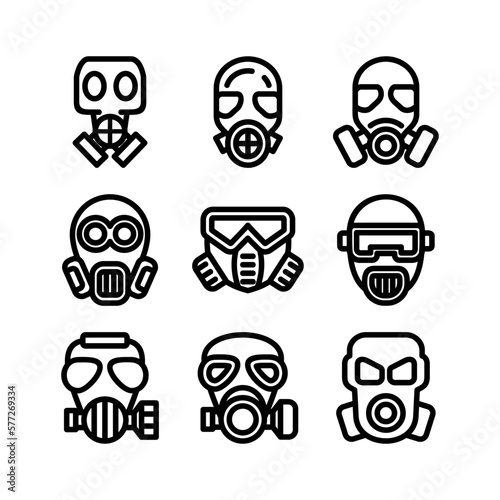 gas mask icon or logo isolated sign symbol vector illustration - high quality black style vector icons
