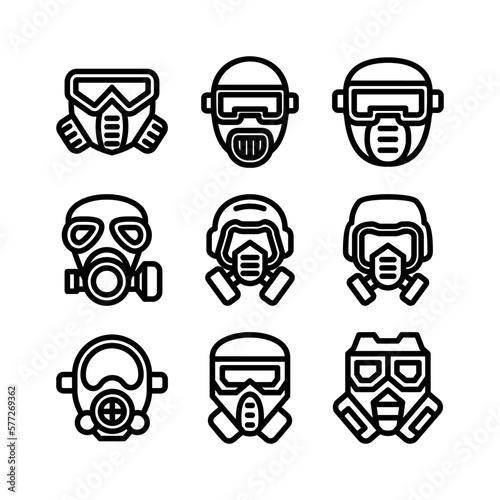 gas mask icon or logo isolated sign symbol vector illustration - high quality black style vector icons
