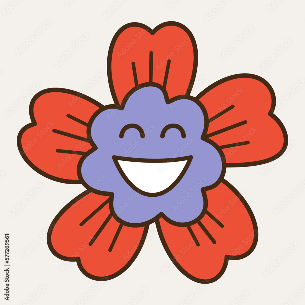 Smiling flower, abstract personage, mascot design, funny face, cute icon. Smiling flower, abstract personage, mascot design, funny face, cute icon.