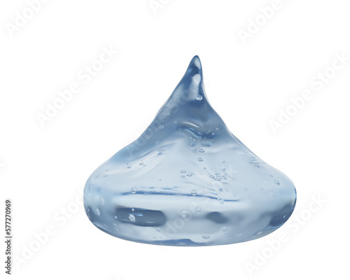 cosmetic blue cream gel dollop isolated on white background. cosmetic blue gel dollop liquid isolated. cosmetic blue gel dollop 3d render illustration   photo